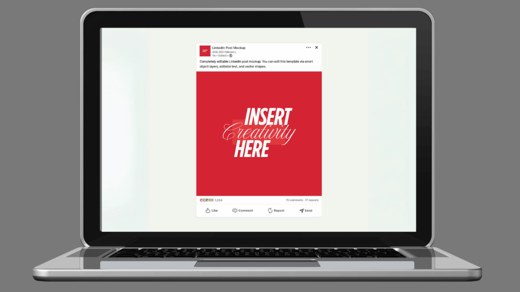 LinkedIn post mockup