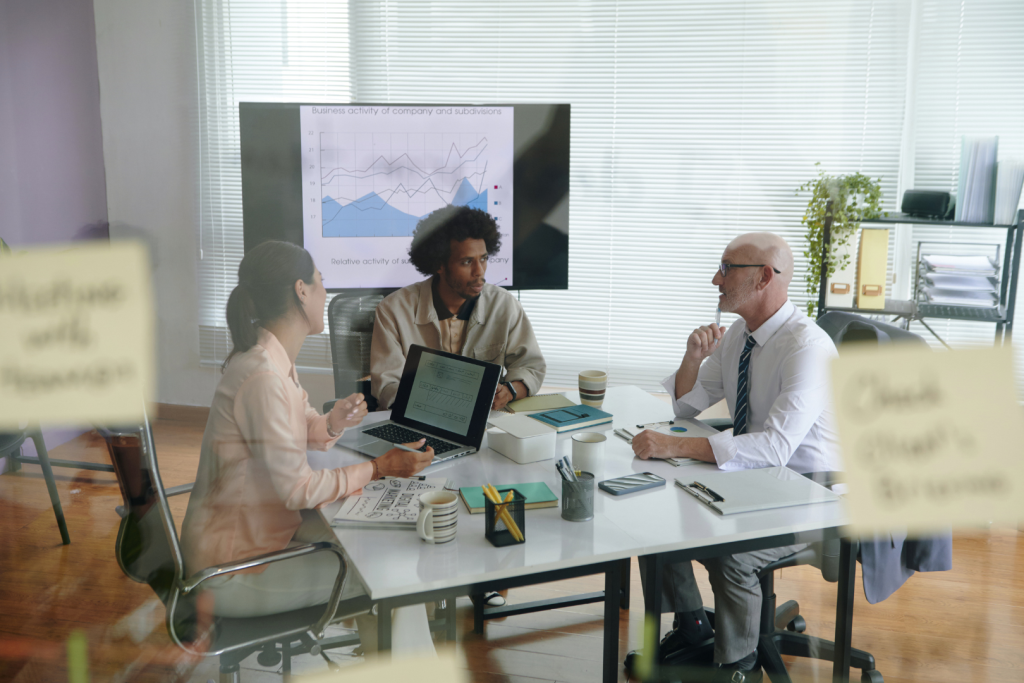 Marketing strategy meeting to create a marketing communications (marcom) plan